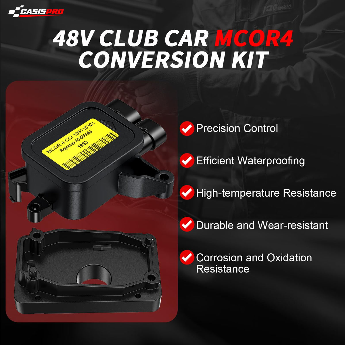 CASISPRO MCOR4 accelerator rod enables precise pedal travel.