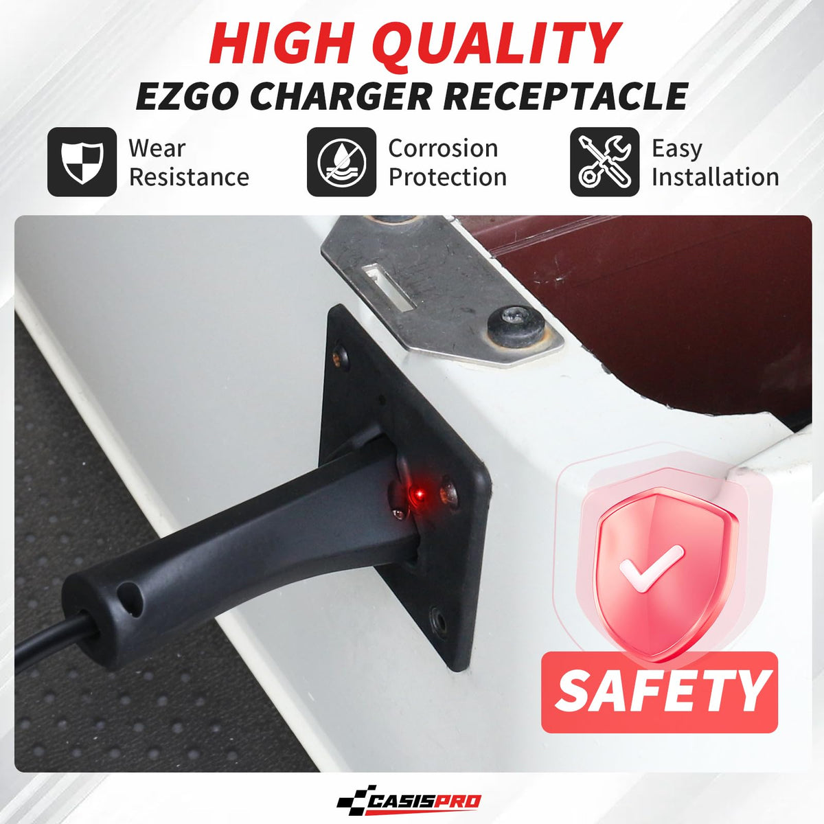 CASISPRO over-current protection icon indicating safe charging.