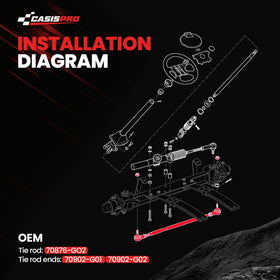 CASISPRO EZGO TXT tie rod installation under cart view