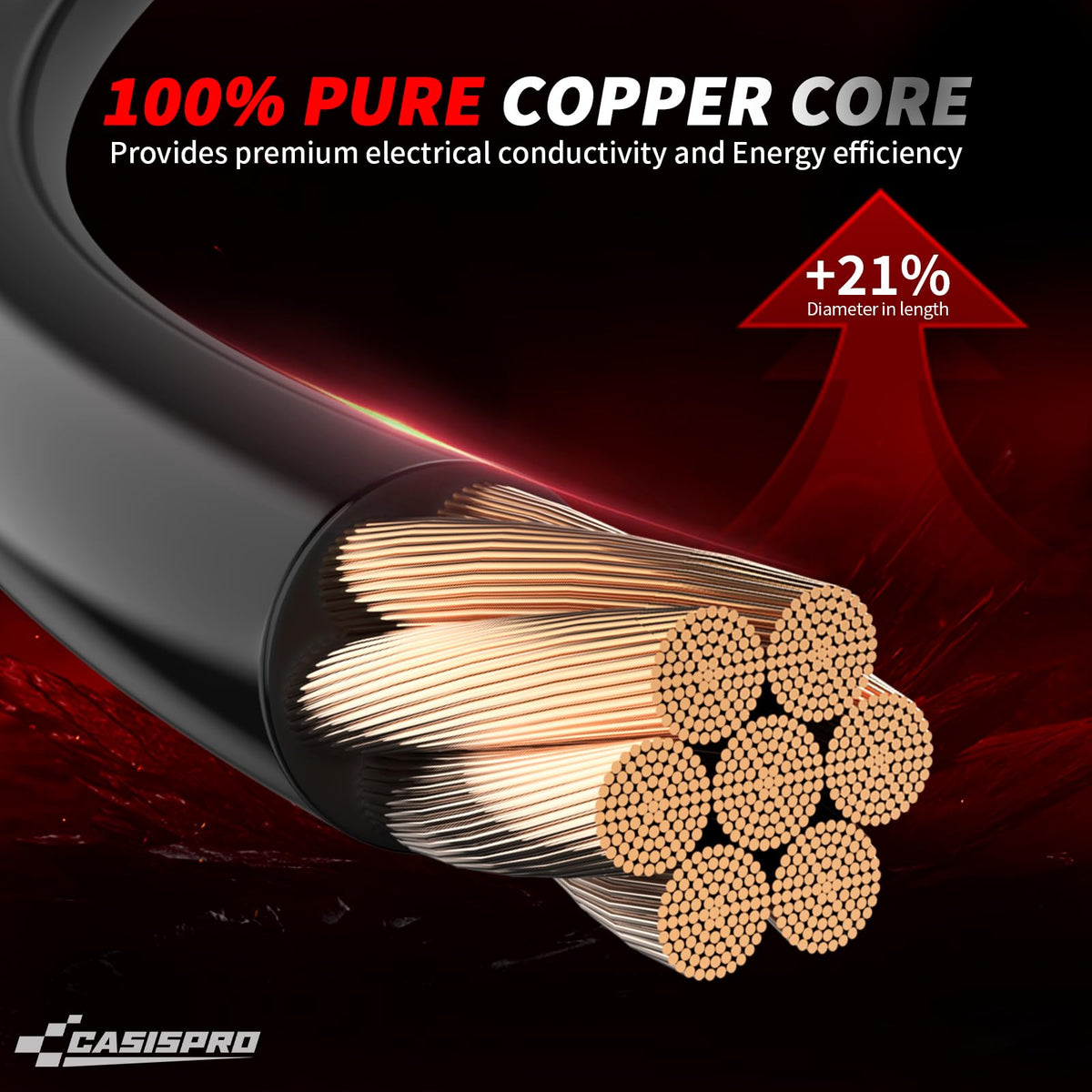 CASISPRO tin-plated copper terminals resist heat and corrosion