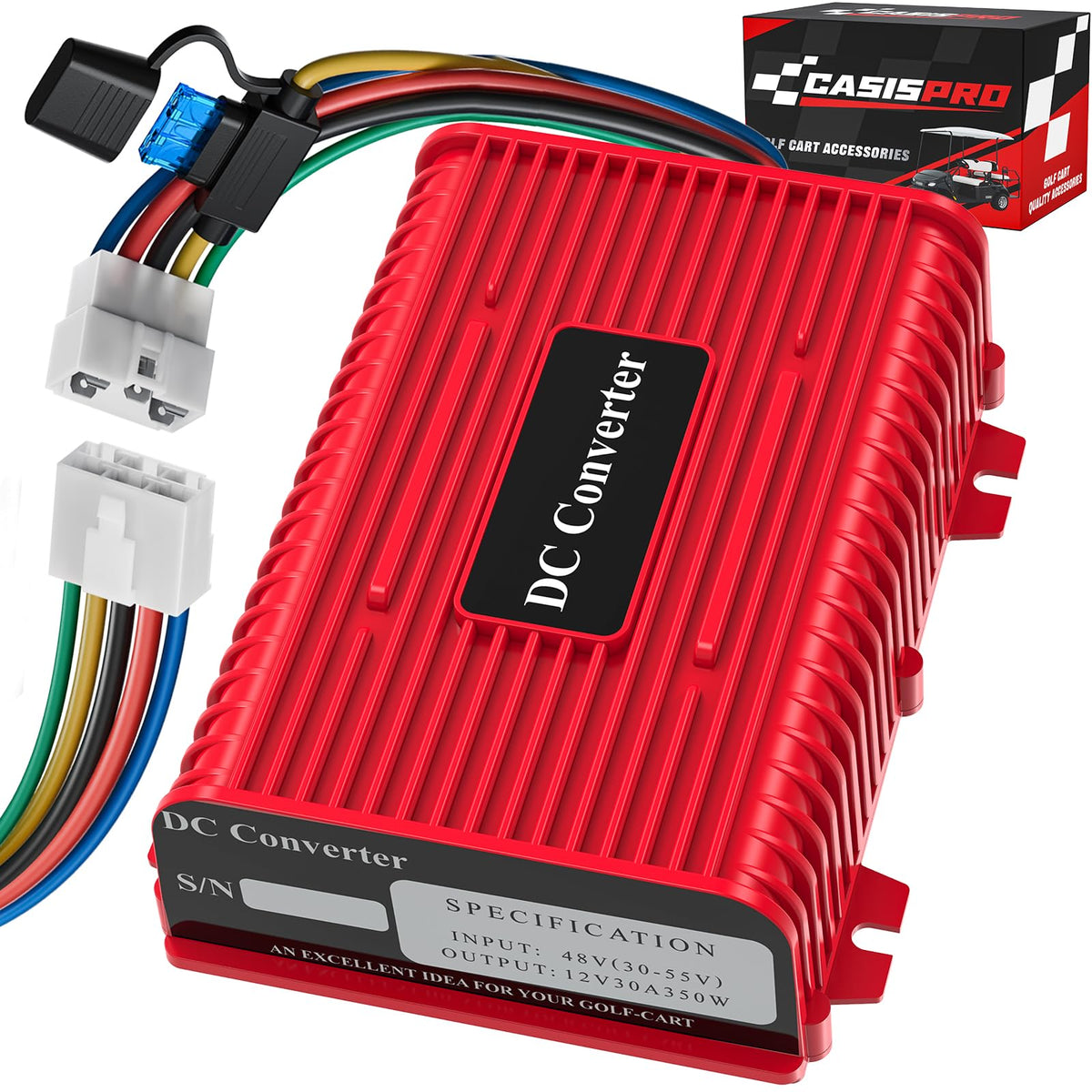 CASISPRO universal 36V-48V to 12V golf cart voltage reducer powers carts efficiently.
