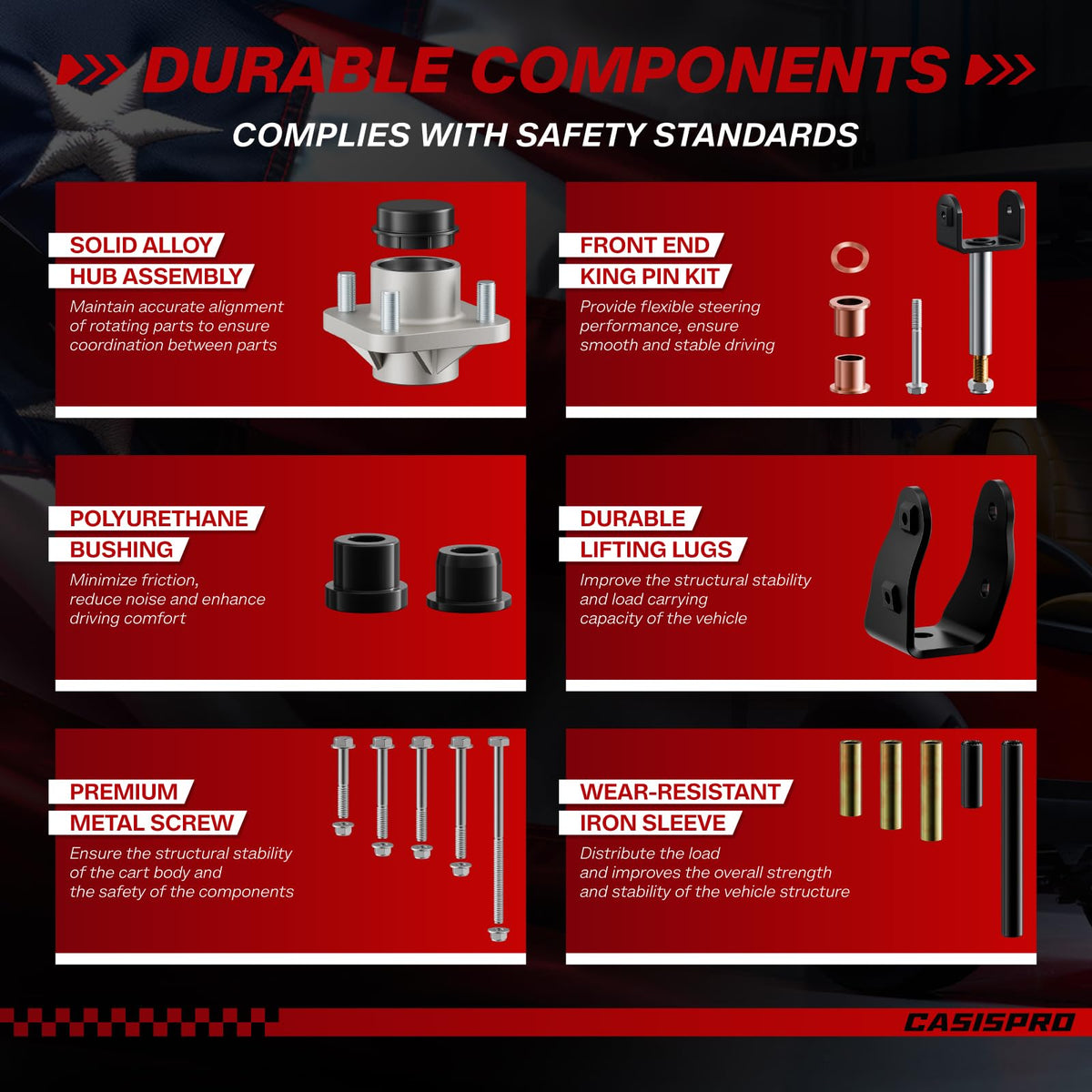 CASISPRO upper clevis assembly for precise front-end alignment.