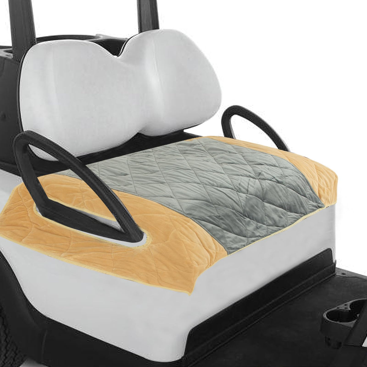 CEMGYIUK golf cart seat cover on two-person fit provides durable protection for all weather.