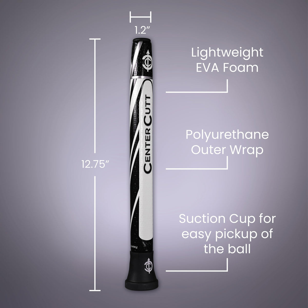 Center Cutt Double Snap Ring ensures secure connection between grip, cup, and ball.