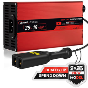 CETIHIO 36V EZGO D-plug charger angled view for easy plug-in