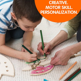 CG HOME eco-friendly wood toys bundle with bonus bag for storage.