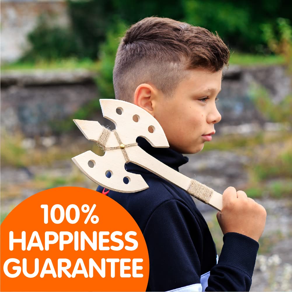 CG HOME smooth wood grain axes ensure comfortable grip during pretend adventures.