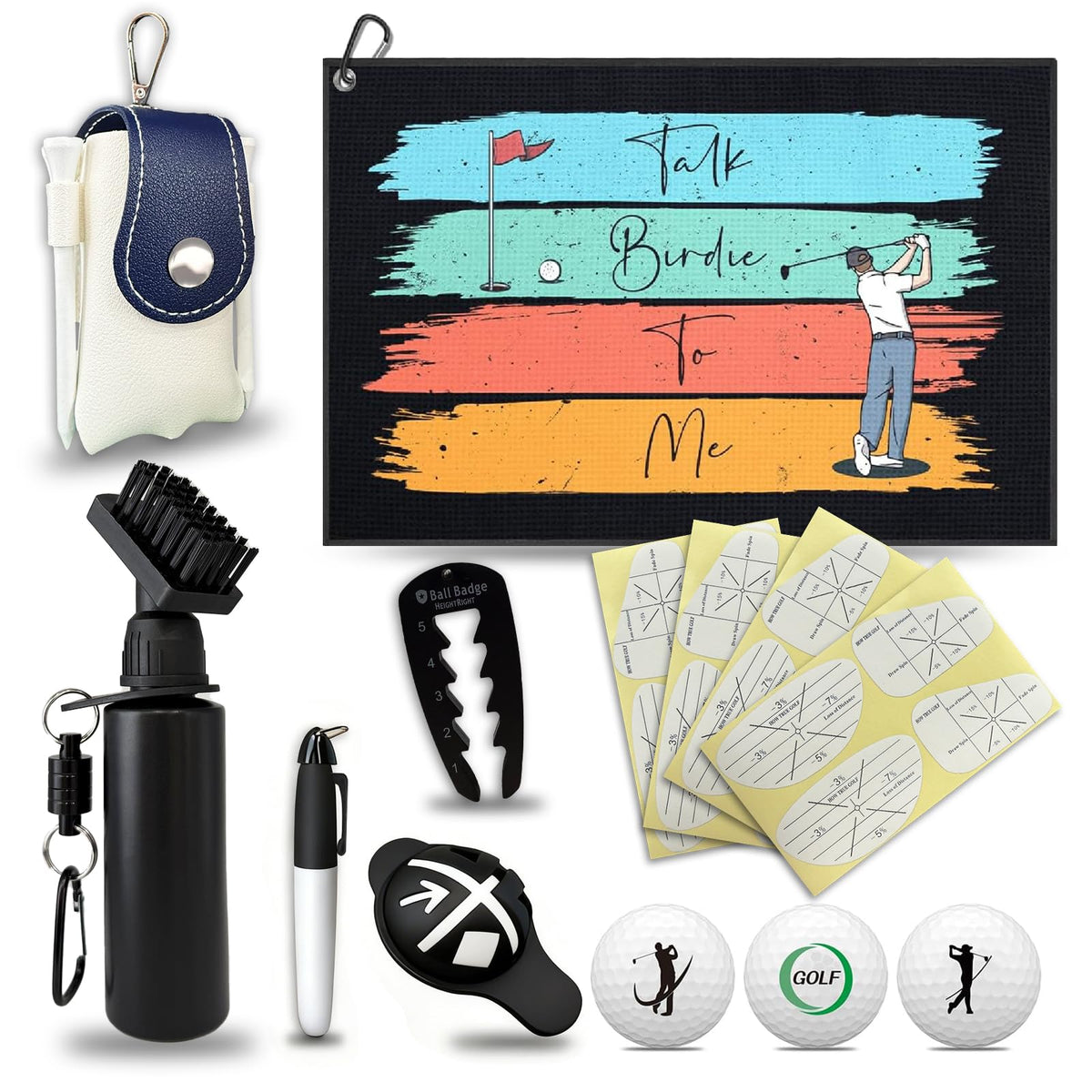 CH NTWH golf towel with clip on bag for quick-dry use and easy reach.