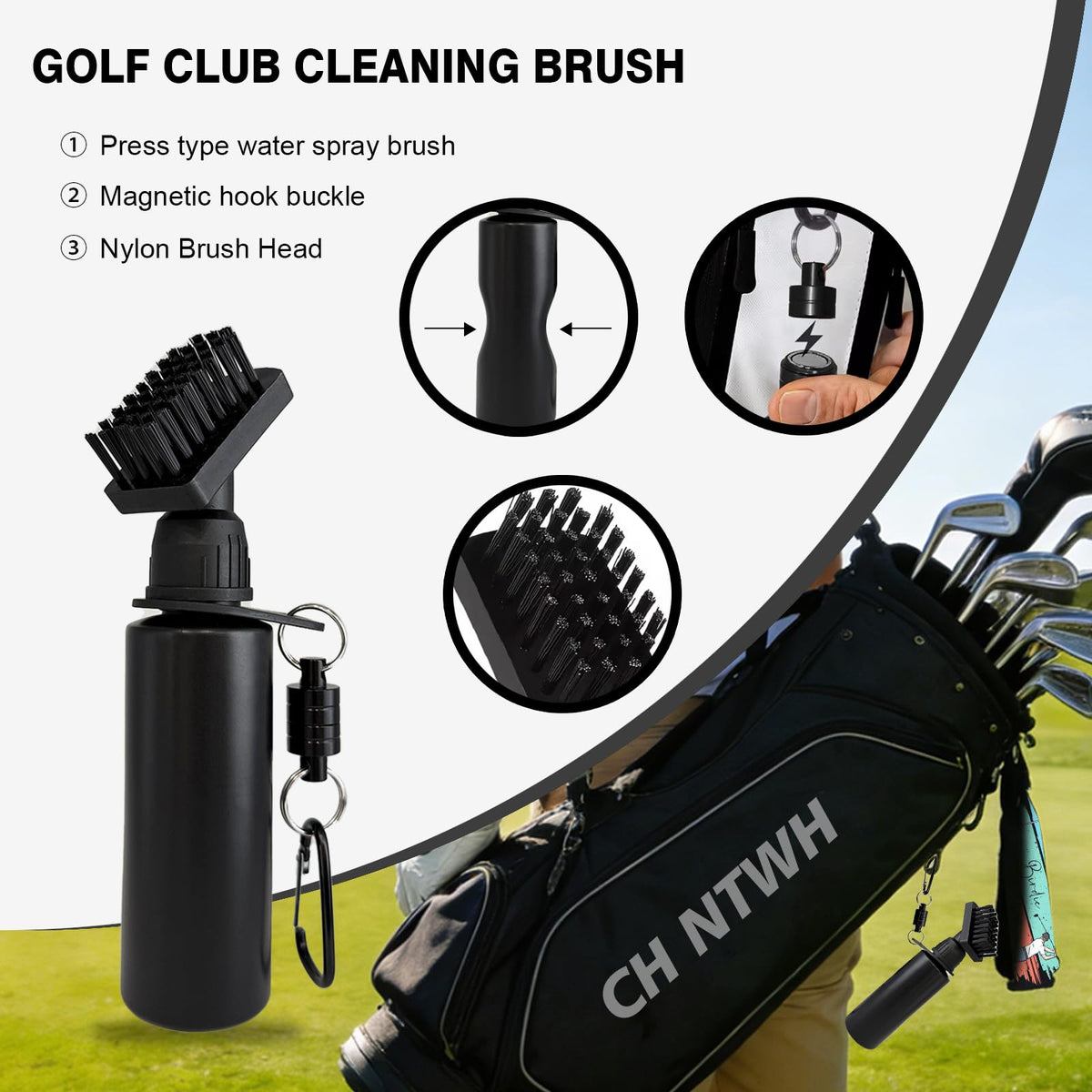 CH NTWH water-filled cleaning brush ready for groove cleaning between shots.