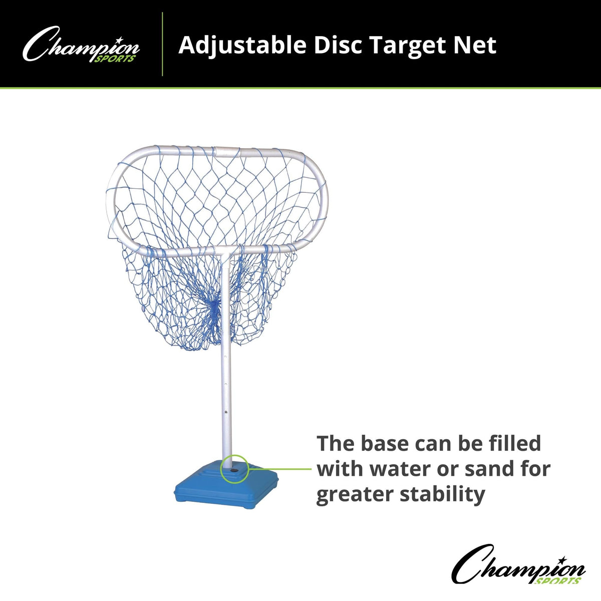 Champion Sports Disc Target Net blue and white design for high visibility during play.