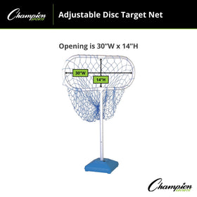 Champion Sports Disc Target Net height adjustment enables versatile toss practice.