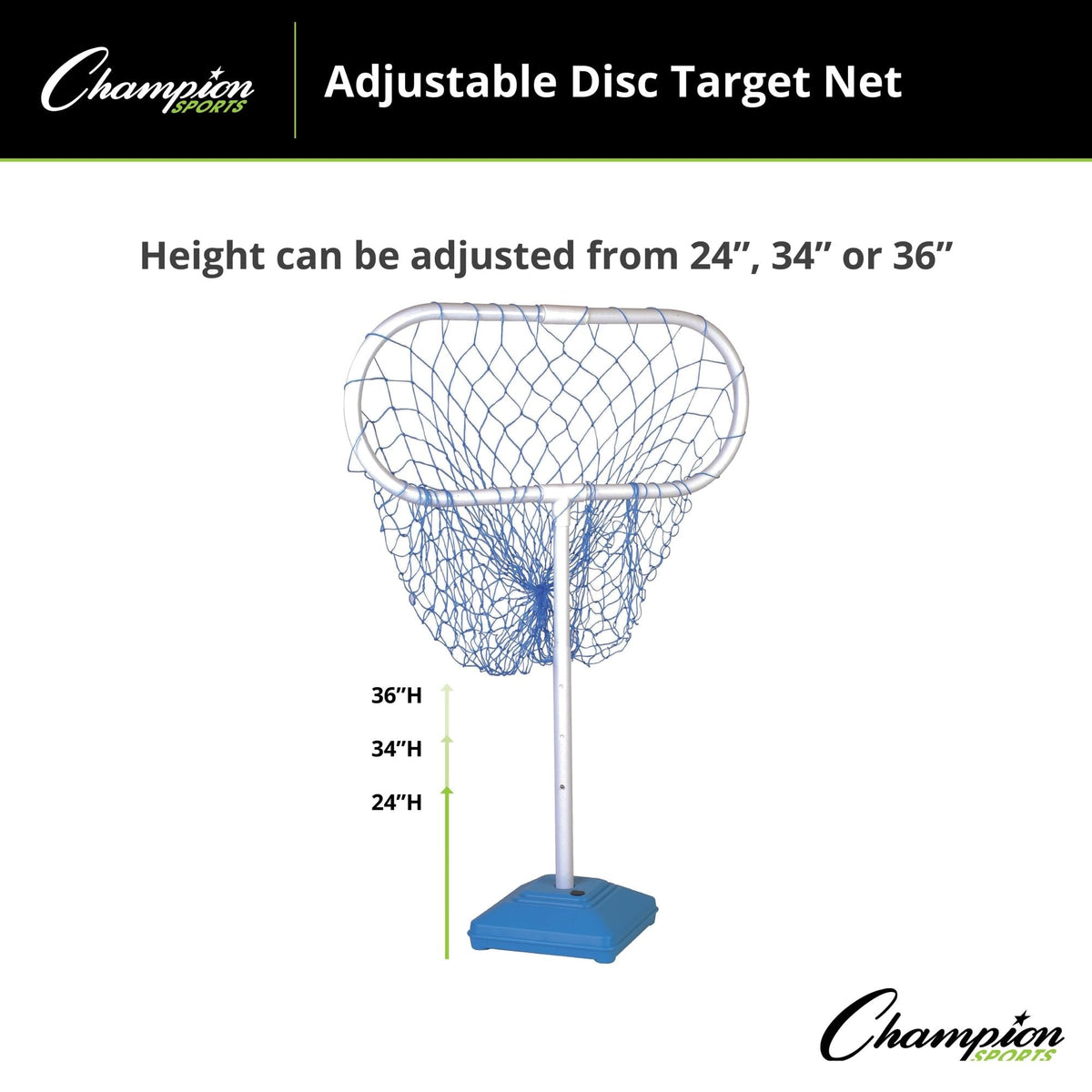Champion Sports Disc Target Net opening measures 14 by 30 inches for defined targets.