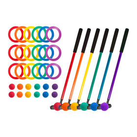 Champion Sports mini golf putters in six colors for kid-friendly practice.