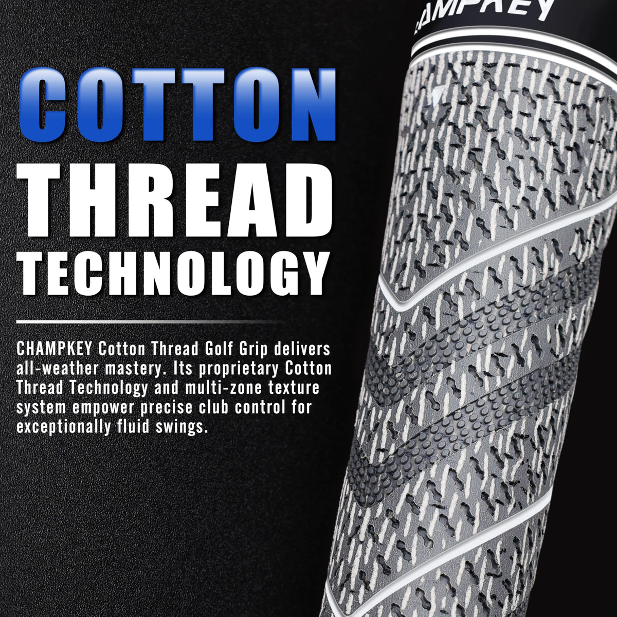 CHAMPKEY Advanced Hybrid Grips 13-pack texture closeup highlighting micro-texture for better traction.