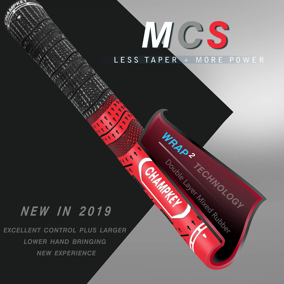 CHAMPKEY brushed cotton thread technology detail on grip surface for moisture management.