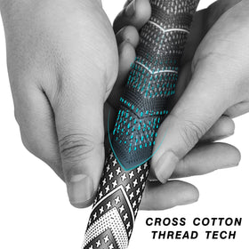 CHAMPKEY Cross Cotton Thread Technology highlight for durable, stable grip in variable conditions.