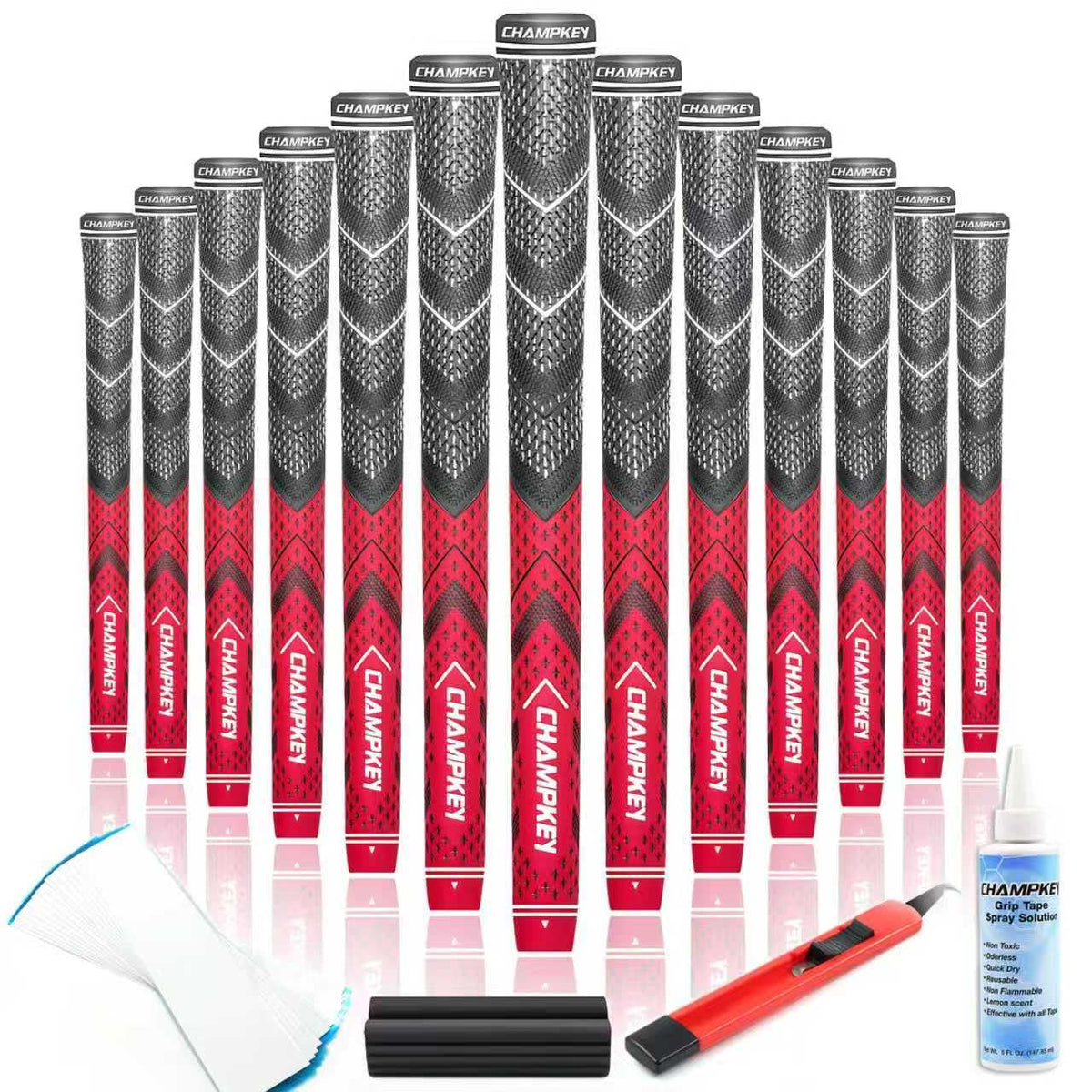 CHAMPKEY Golf Grips 13 Pack with textured surface for all weather traction.