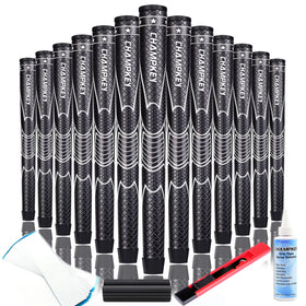CHAMPKEY oversize black golf grip front view for enhanced comfort and feel
