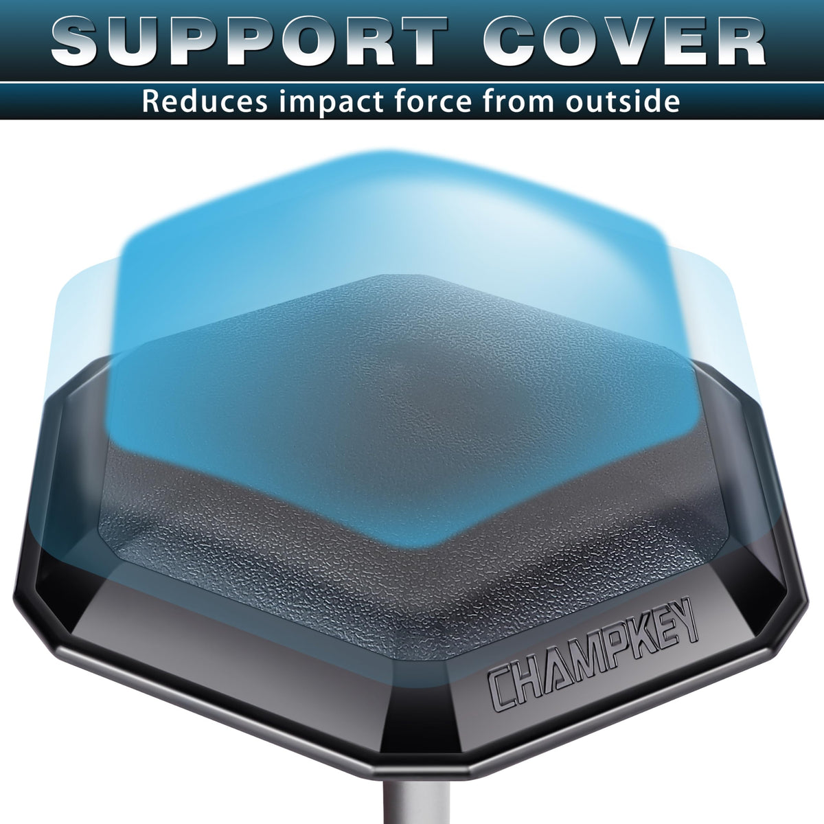 CHAMPKEY rubber top cover gray provides anti‑impact protection against bumps