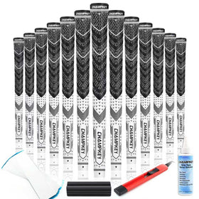 CHAMPKEY Half Cord Golf Grips 13 Pack, white oversize, all-weather traction for confident swings.