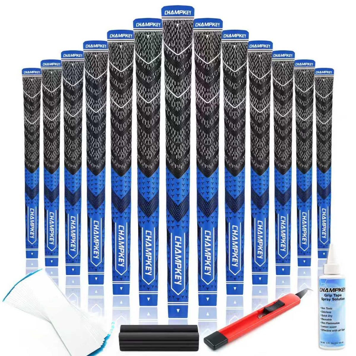 CHAMPKEY half-cord golf grips 13-pack with steady control