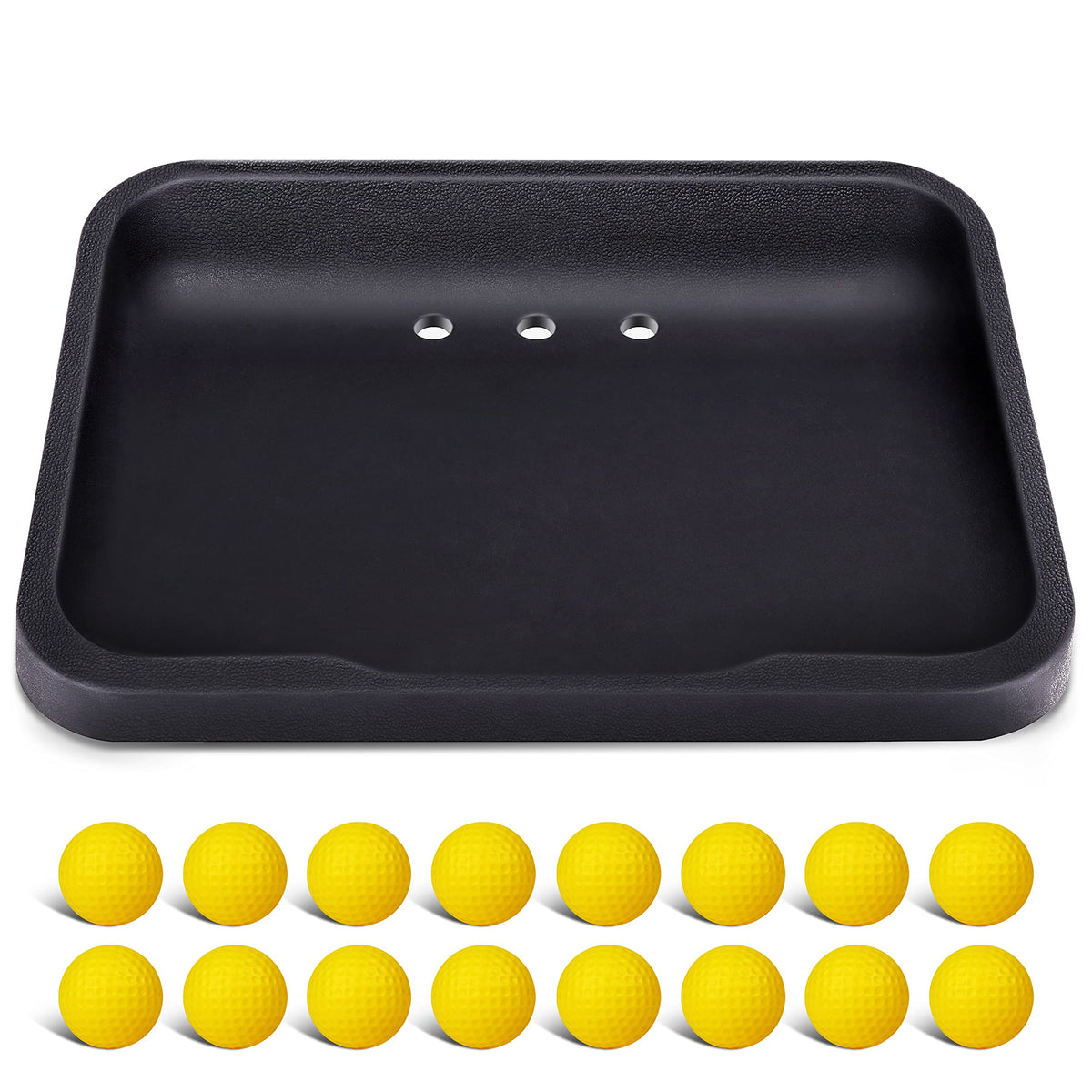 CHAMPKEY heavy duty rubber golf ball tray for durable indoor practice.