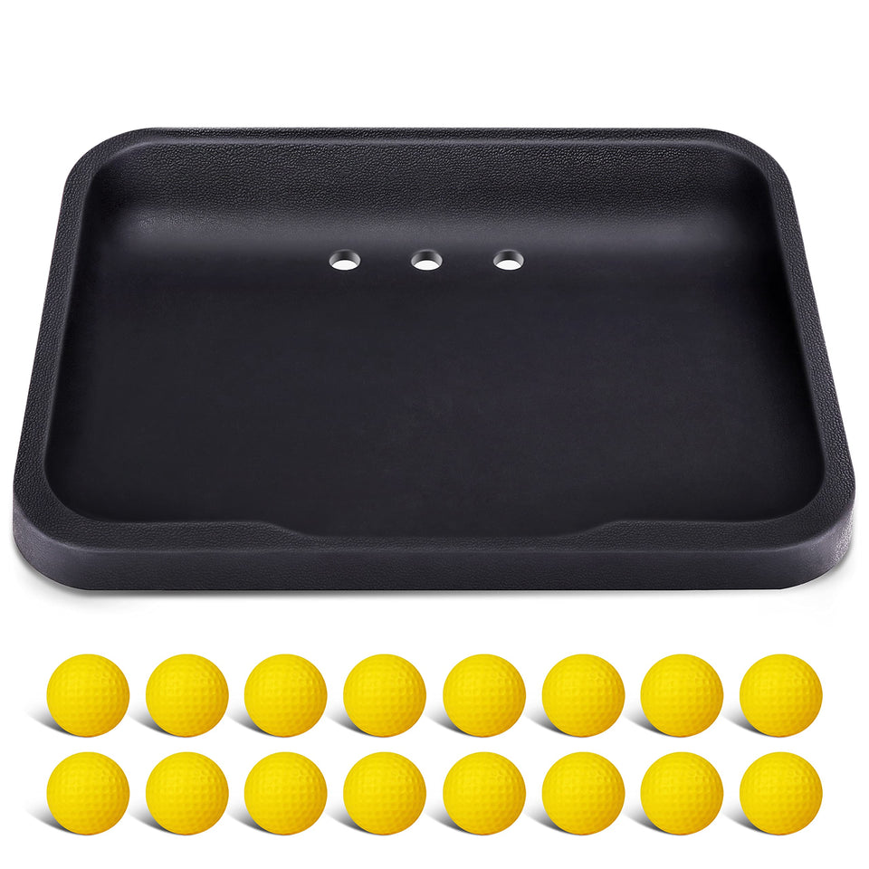 CHAMPKEY heavy duty rubber golf ball tray for durable indoor practice.