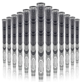 CHAMPKEY premium hybrid golf grips gray midsize close-up texture for all-weather grip.