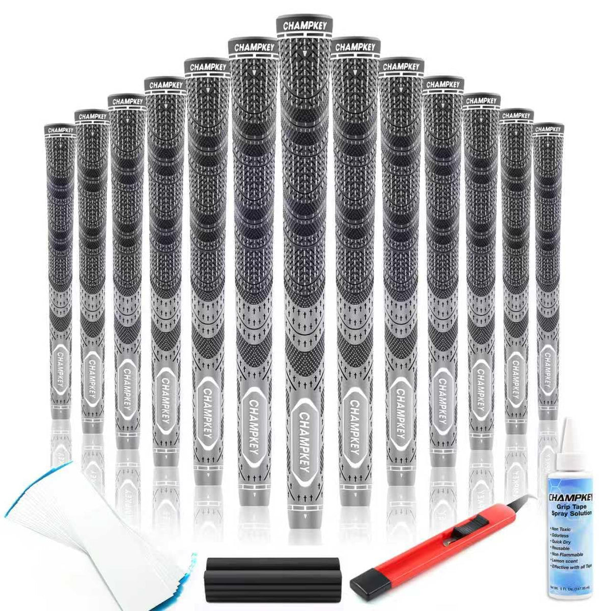 CHAMPKEY Premium Hybrid Golf Grips 13-pack delivering reliable all-weather traction.