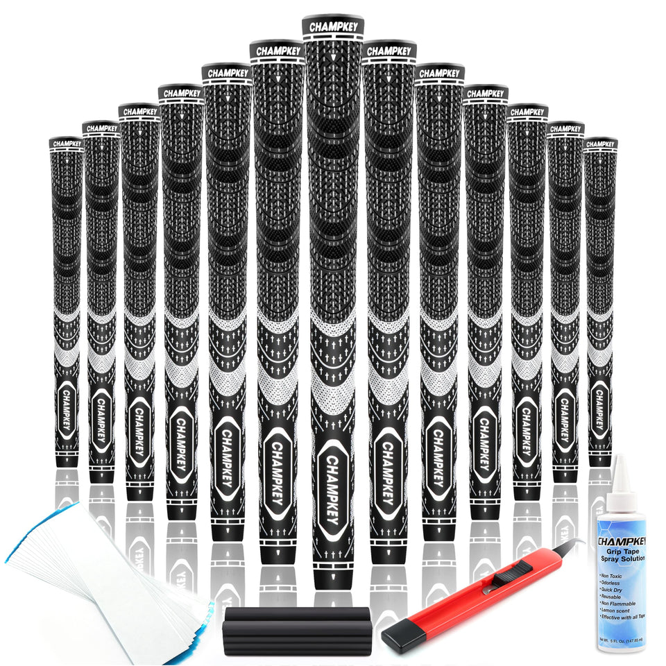 CHAMPKEY premium hybrid golf grips for all-weather traction and precise control