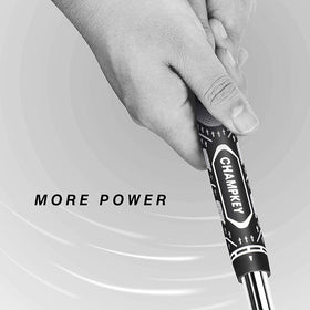 Lower hand grip taper shown on CHAMPKEY grips for relaxed grip and potential power