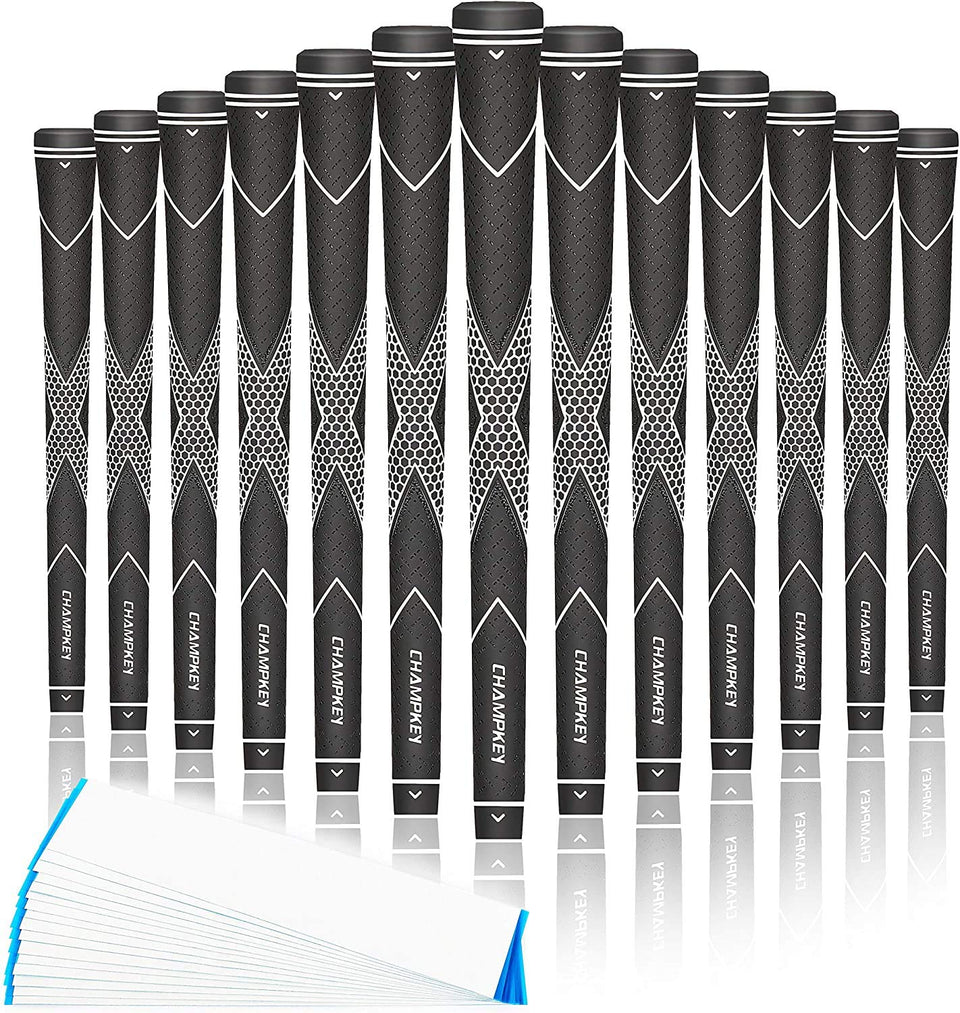 CHAMPKEY Premium Rubber Golf Grips close-up texture for enhanced feel and control.