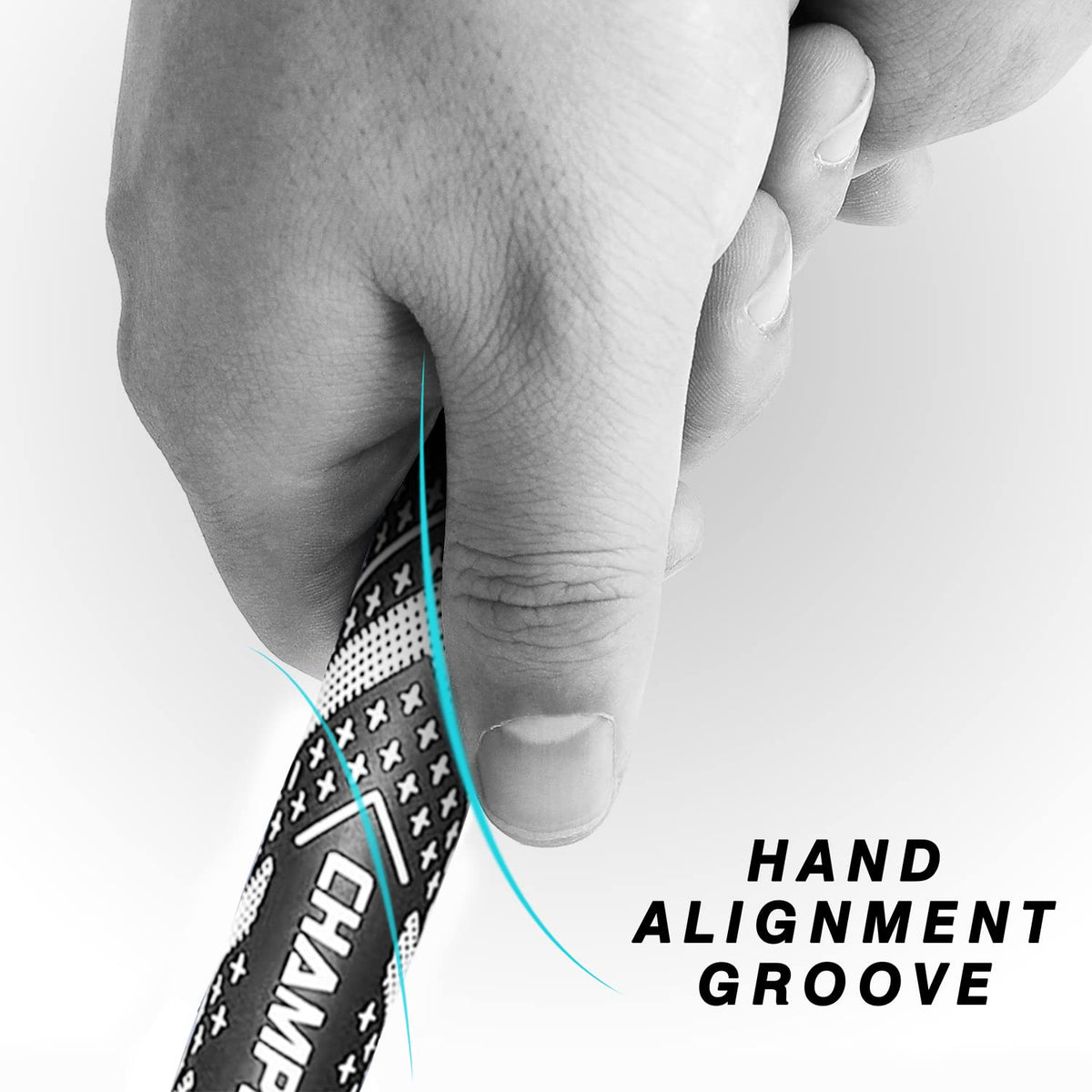 CHAMPKEY Responsive Material lower grip area delivering precise ball feedback and soft feel.