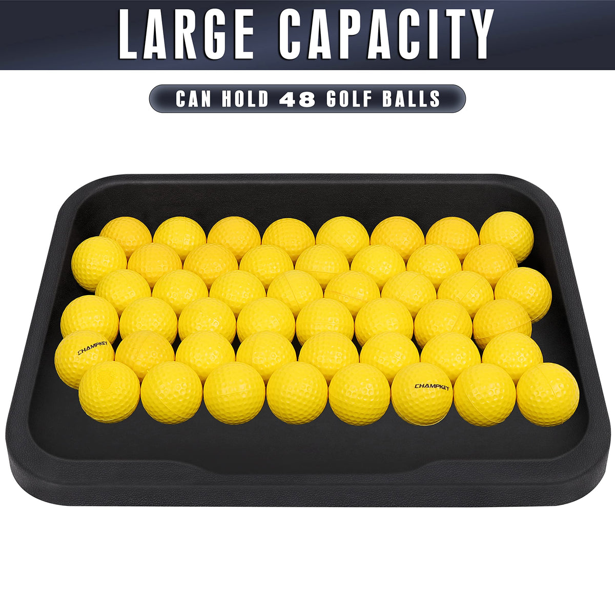 CHAMPKEY rubber ball tray with non-slip design to prevent movement during practice.