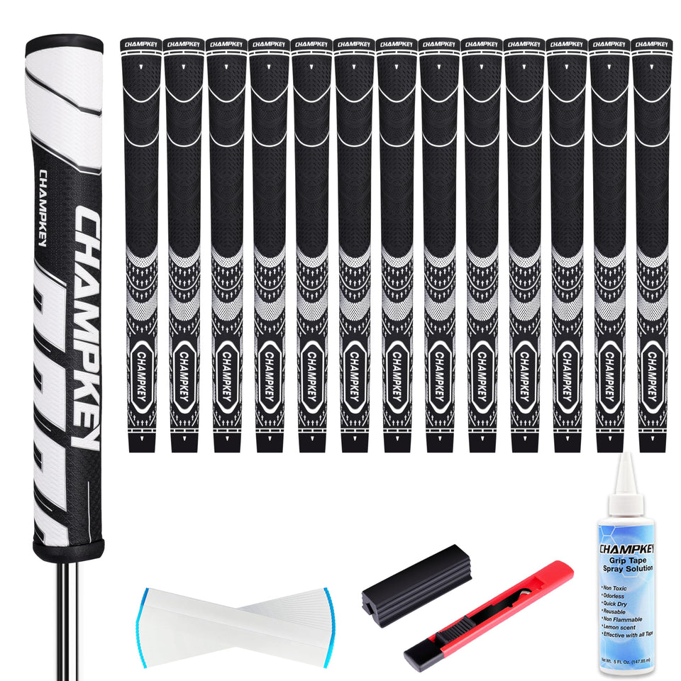 CHAMPKEY soft rubber golf grips 13-pack close-up showing smooth texture for all-weather grip