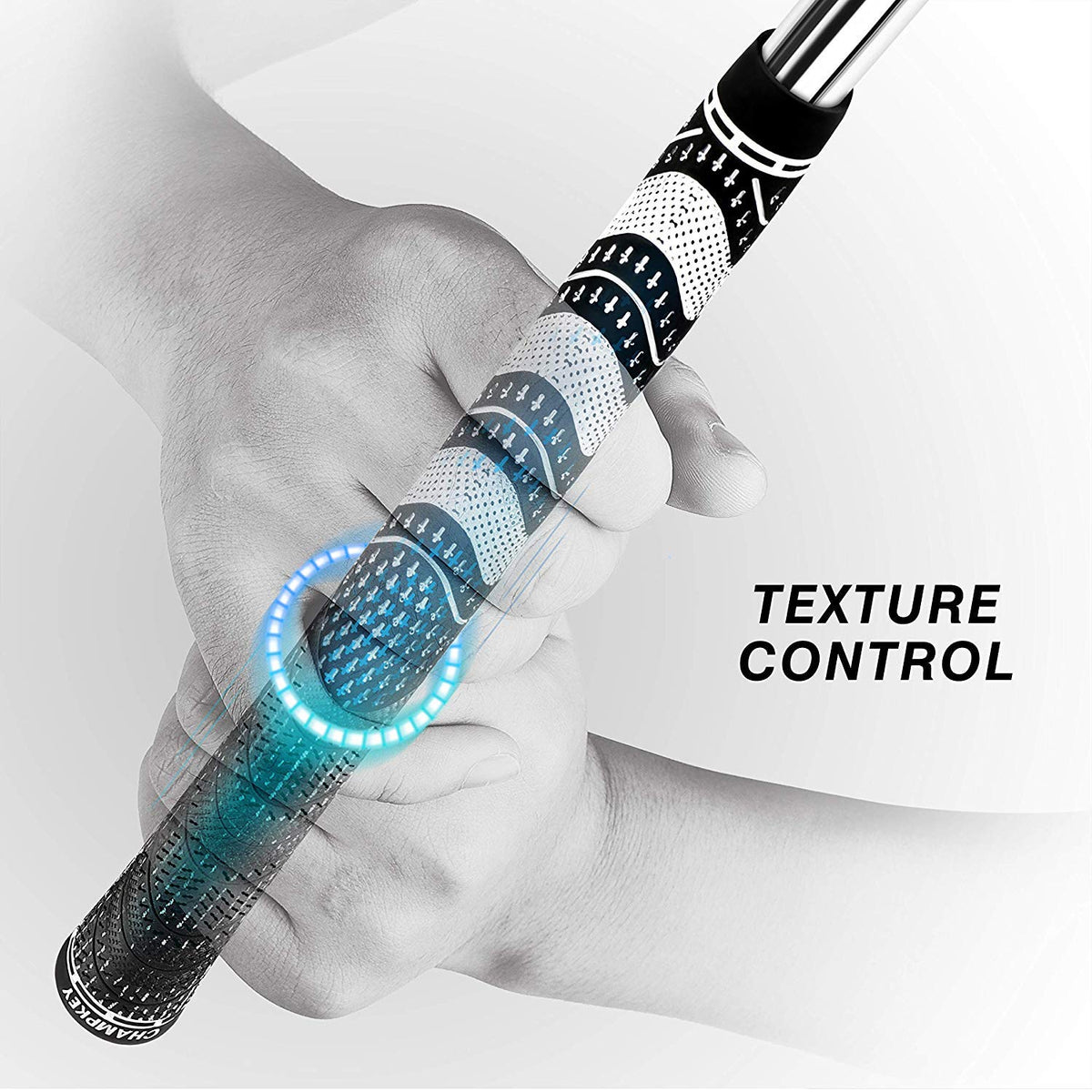 CHAMPKEY texture control close-up conveys soft micro-texture for improved traction.