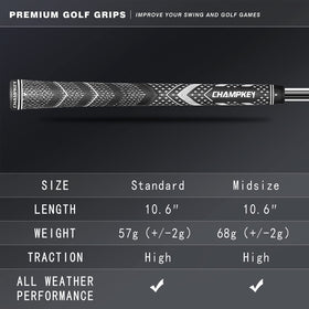 CHAMPKEY Traditional Taper Profile illustrating lighter grip for smoother swing.