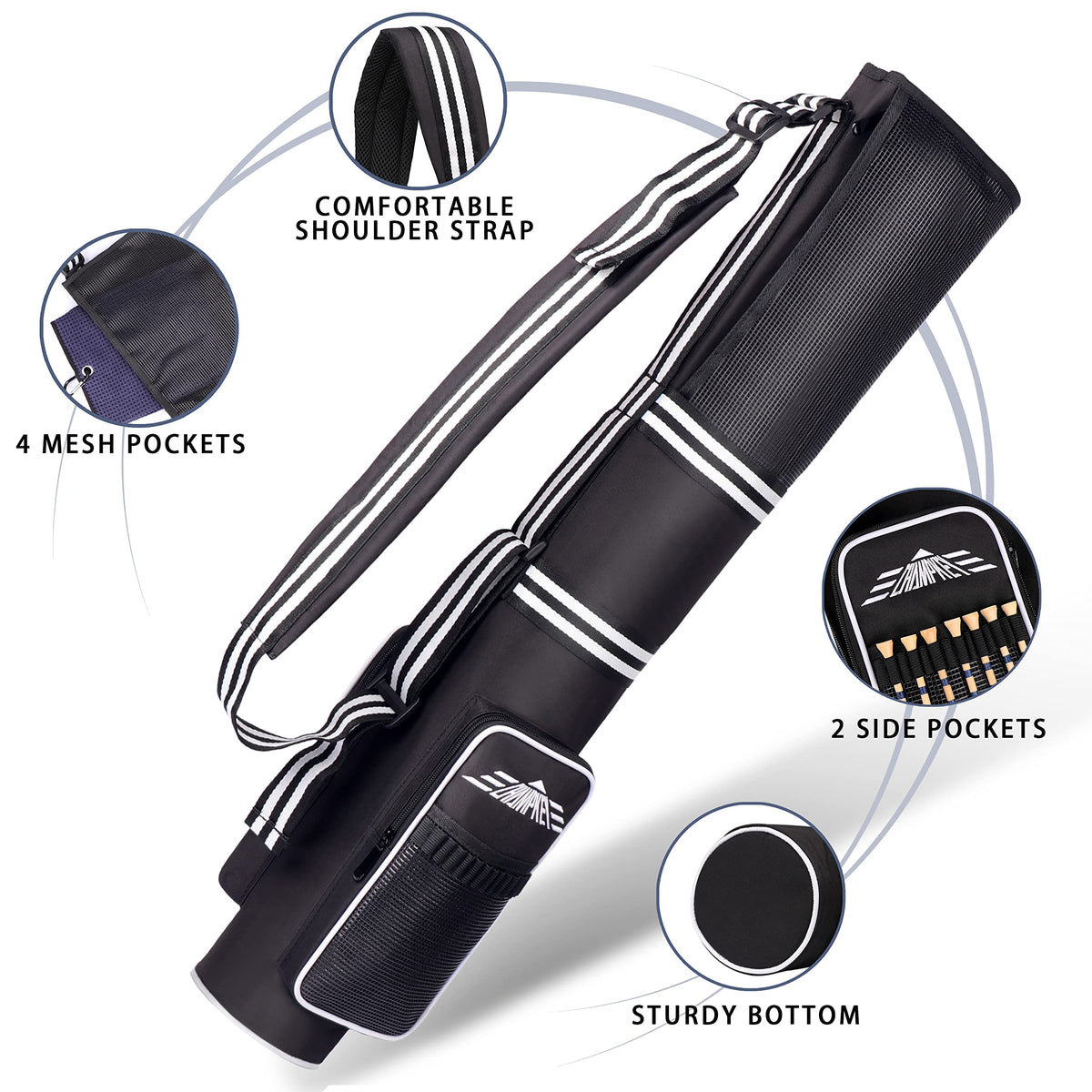 Champkey USA golf carry bag folded for compact storage after a round