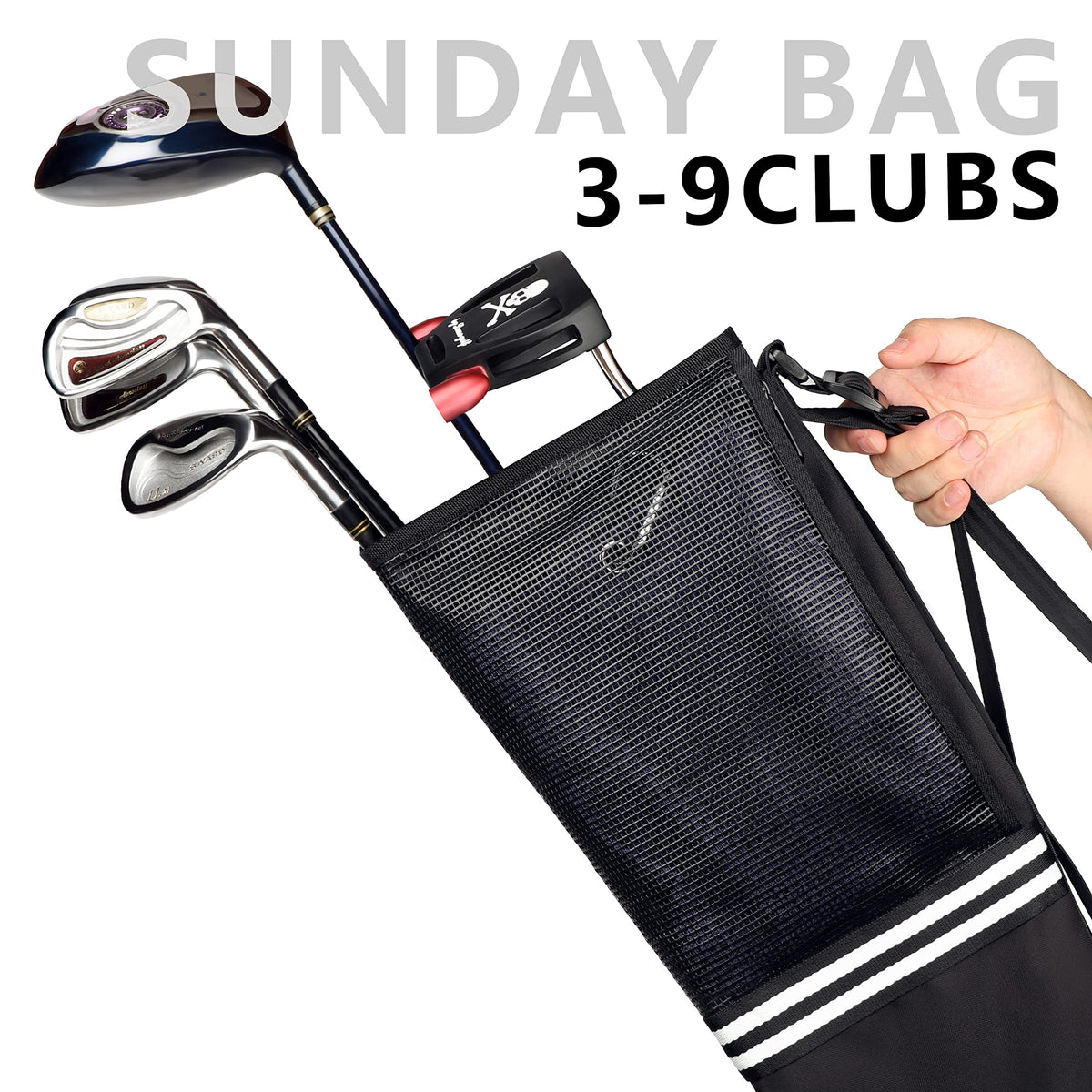 Champkey USA golf carry bag with six pockets for cups, tools, and gear
