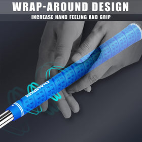 CHAMPKEY Wrap-Y all-weather traction in blue grips for consistent performance