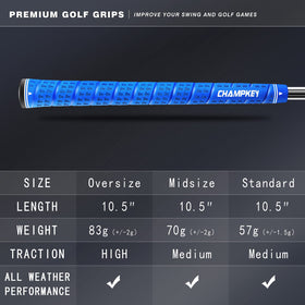 CHAMPKEY Wrap-Y grips mounted on a golf club for comfortable swings