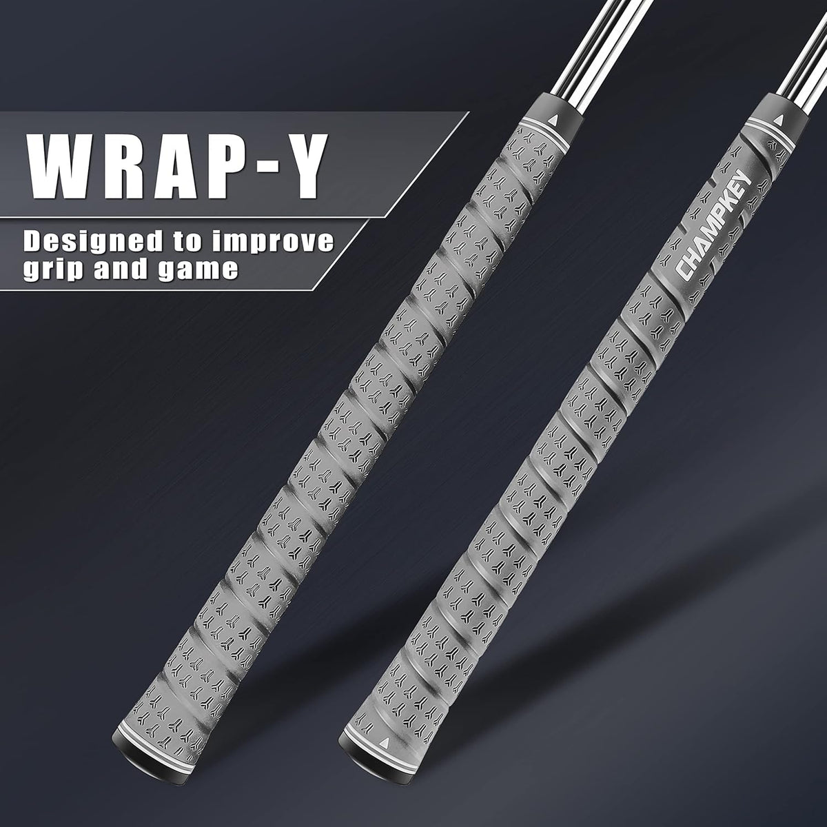 CHAMPKEY Wrap-Y grips with adhesive-back design for quick, secure installation.