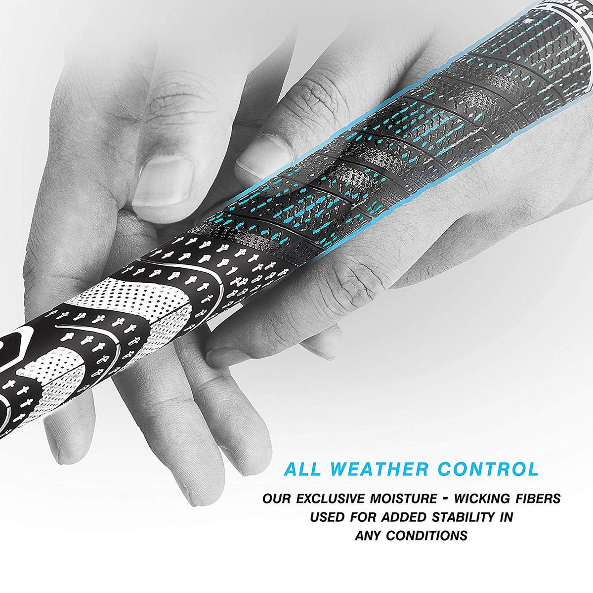 CHAMPKEY Wrap² tech shows lighter grip pressure with enhanced lower-hand wraps.