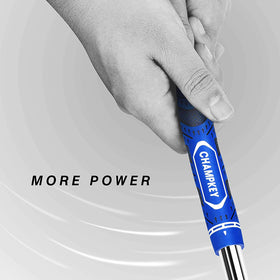 CHAMPKEY Wrap² technology section showing extra wraps for reduced grip tension.