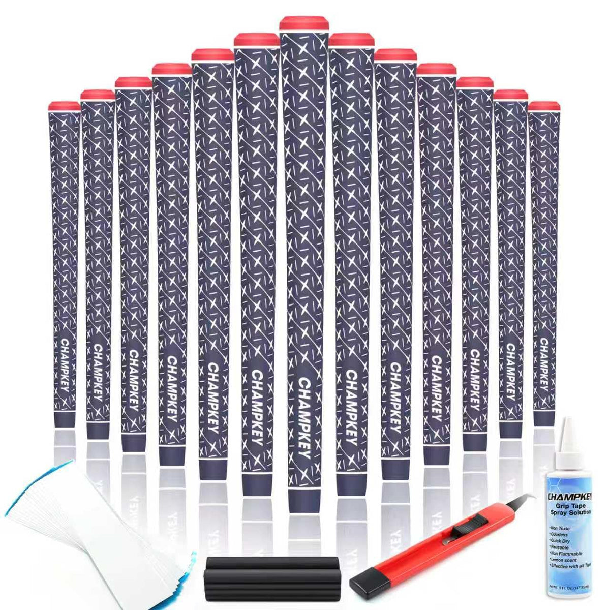 Champkey X Rubber Golf Grips blue pack for quick installation and improved control