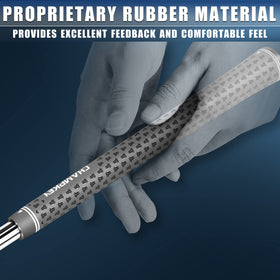 All-weather grip in wet and dry conditions demonstrated on a club.