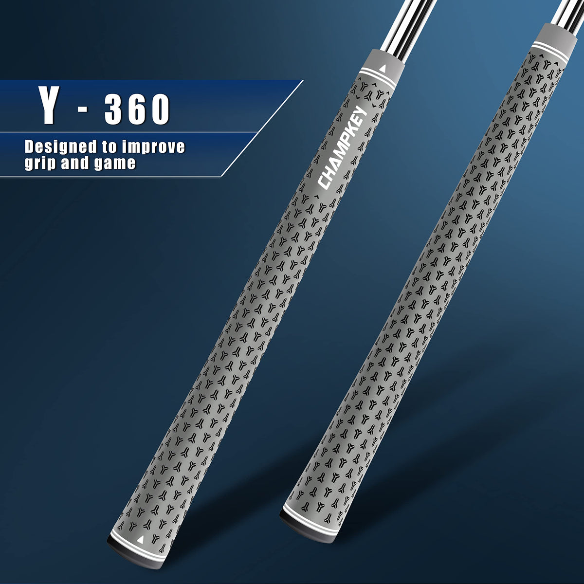 Close-up of Y-shaped texture on CHAMPKEY Y-360 grip showing enhanced traction.
