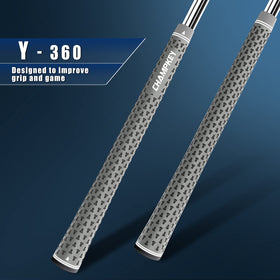 Close-up of Y-shaped texture on CHAMPKEY Y-360 grip showing enhanced traction.