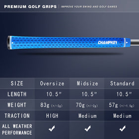 CHAMPKEY Y-LITE red midsize grip offers improved feel and control.