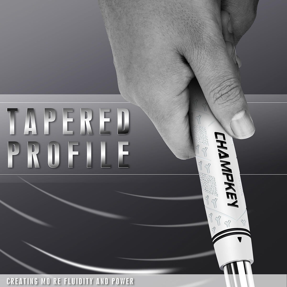 CHAMPKEY Y-PRO grip on hand for comfortable swing